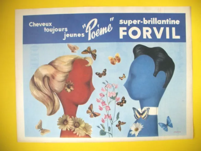 Forvil Super Glossy Poem Hairstyle Ad 1957 Press Advertisement