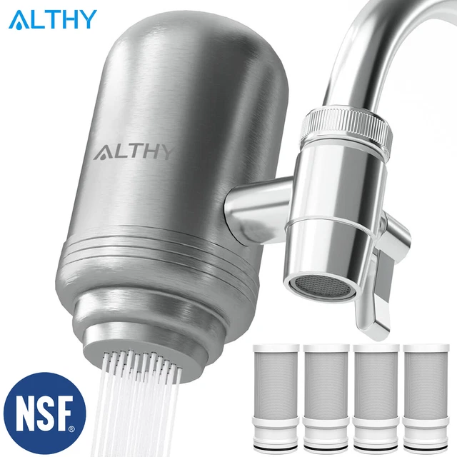 ALTHY STAINLESS FAUCET Tap Water Filter Purifier Filtration System ...