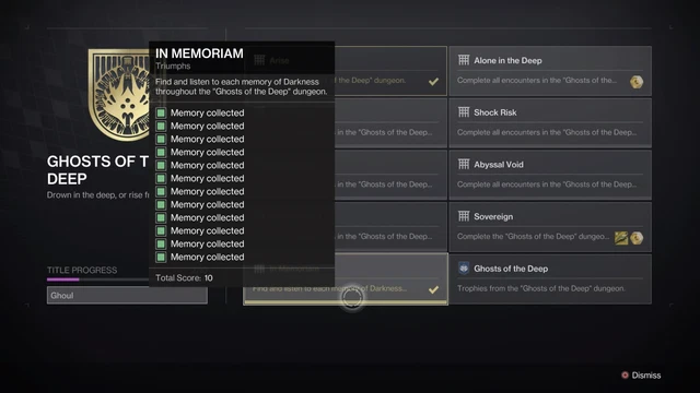 Ghosts of the Deep Completion+ (collectables) In Memoriam Triumph - PS4/5/Xbox