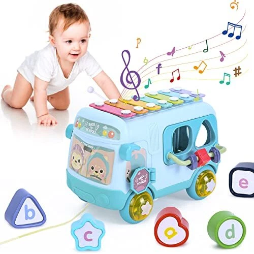 Babyspielzeug 12 18 Monate Baby Musikspielzeug Spielzeug Bus enthält Xylophon, Form