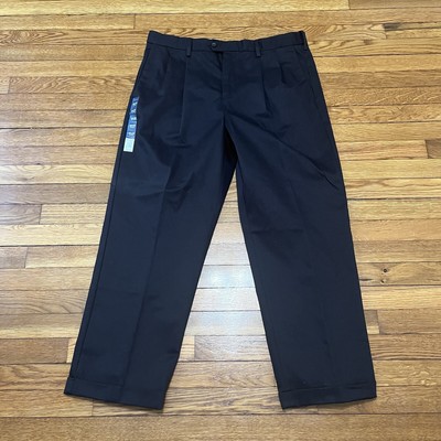Croft & Barrow Premium No Iron Pleated Black Pants Men's Size 36x29 NWT $60.00