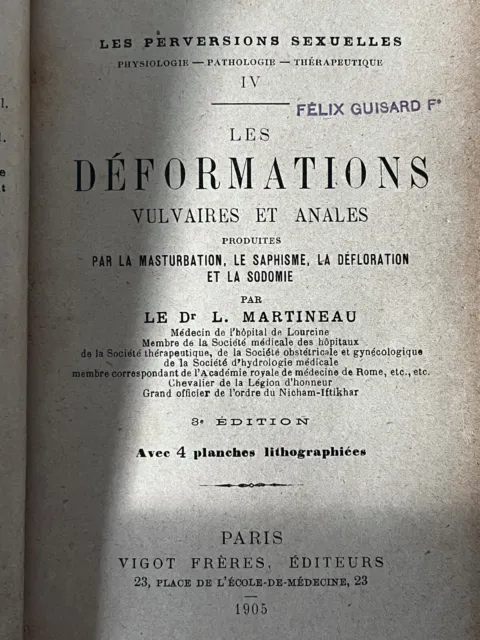 Les Deformations Vulvaires Et Anales/ Iv/ Docteur L. Martineau/ 1905