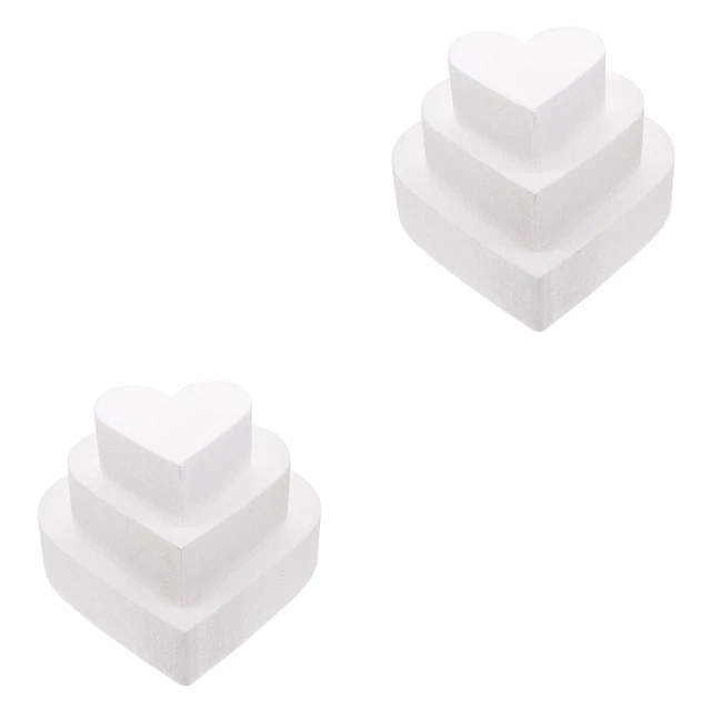 6 piezas pastel espuma maniquíes pastel en forma de corazón modelado hágalo usted mismo artesano