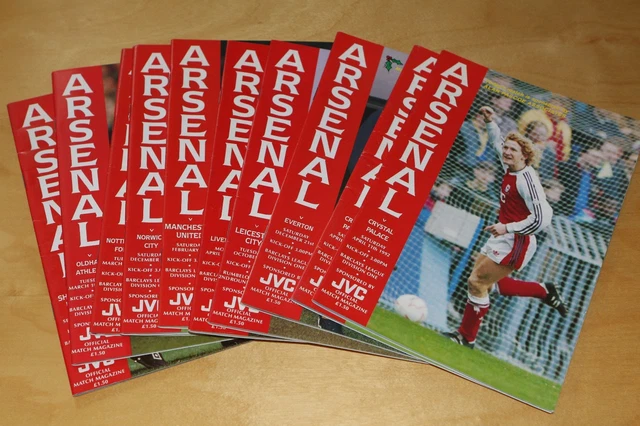 Arsenal FC - 1991-1992 Season - Home Football Programmes