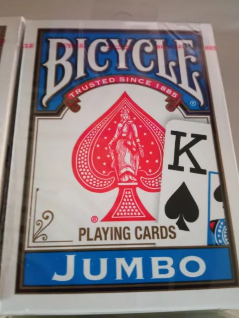 Baraja de cartas Bicycle Poker Jumbo USA AZUL naipes
