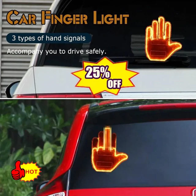 0.22MA CAR ACCESSORIES Fun Car Finger Light with Remote Give the
