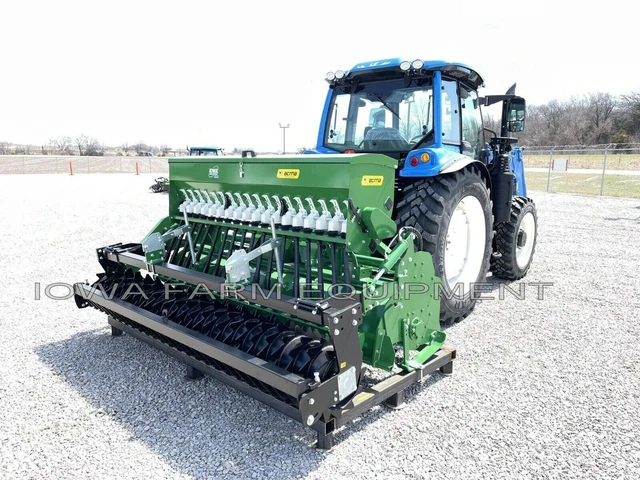 8' ACMA 230P Rotary Tiller w/Seeder XW Packer Roller: Efficient One-Pass Results