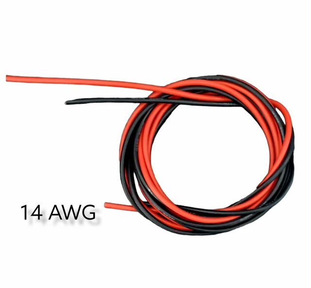  silicone copper wire cables two colors 6 ft each electrical stranded wire 14AWG