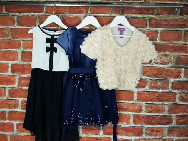 PACCHETTO RAGAZZE ETÀ 4-5 ANNI M&S ZOO BLU ecc ABITO CARDIGAN OCCASIONE 110CM