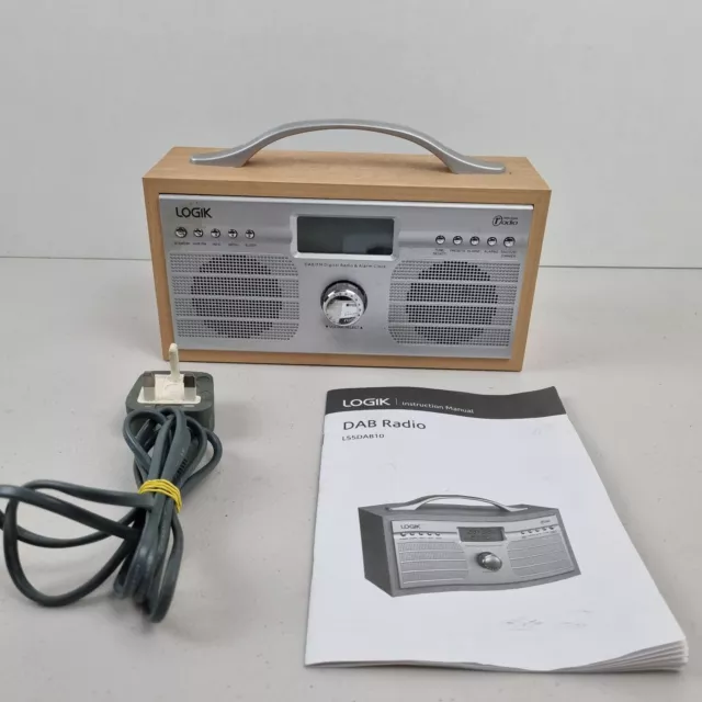 Logik L55DAB10 Wooden Kitchen DAB/FM Portable Digital Radio with Mains Cable