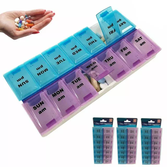 3 PC Pill Box Organizer Vitamin Reminder Medicine Daily AM PM Tablet Case Holder