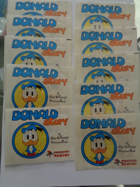 Lot of 10 Vintage 1984 Panini bustina pochette packet Donald Story -new