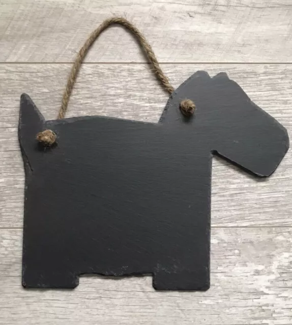 Handmade Slate Dog Chalkboard Shabby Chic Message Memo Blackboard Plaque