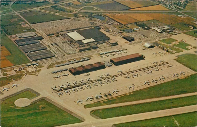 1966 Aerial View of Boeing Aircraft Plant, Wichita, Kansas Postcard
