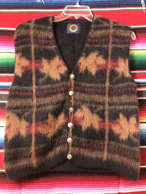 VINTAGE FUZZY MOHAIR Wool Cardigan Vest Size Large $24.99 - PicClick