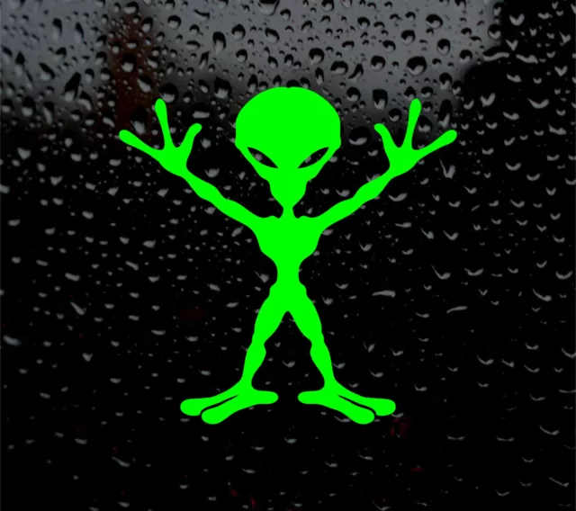 2 x ALIEN DECAL LOGO FOR CAR VAN LAPTOP VINYL STICKER FUNNY UFO EXTRATERRESTRIAL