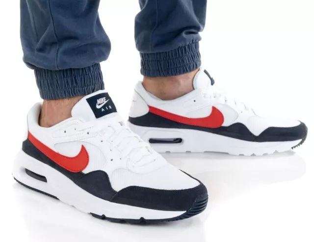 New NIKE Air Max SC Athletic Sneakers shoes casual Mens white red navy 8-10.5