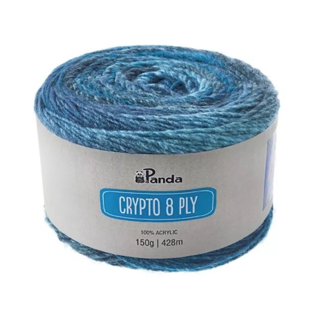 Panda 8ply Crypto Arctic  #006 100% Acrylic 150g Gradient Cakes 428m $9.10