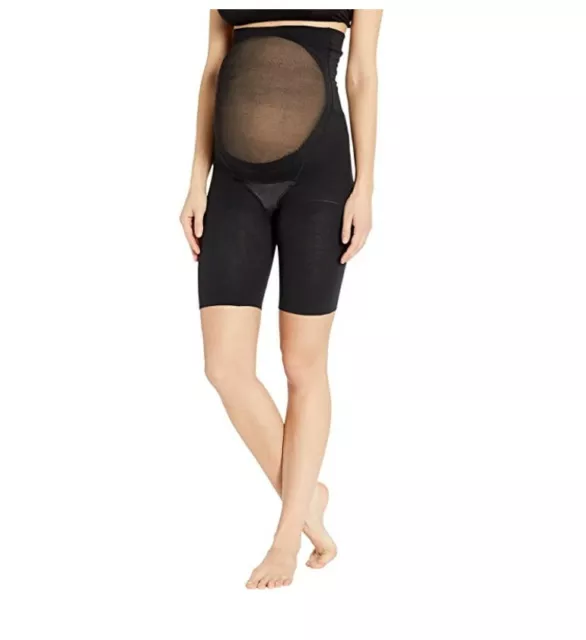 SPANX MATERNITY MAMA Shorts Mid-Thigh Shaper #163 Black Size D 8246 $12 ...