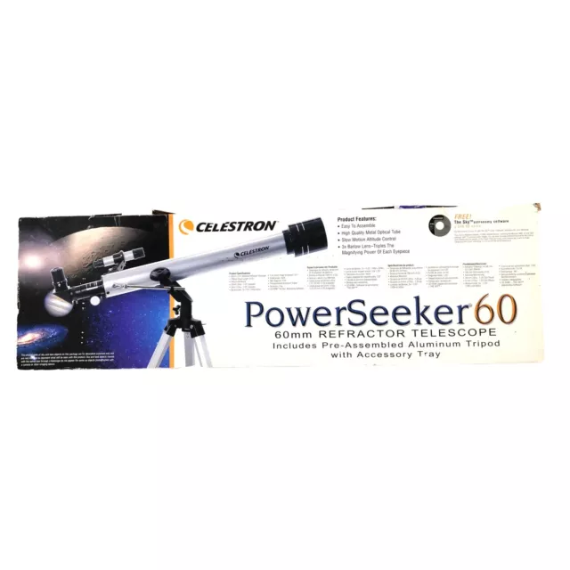 Celestron PowerSeeker 60AZ 60mm 12 Refractor Telescope Open Box