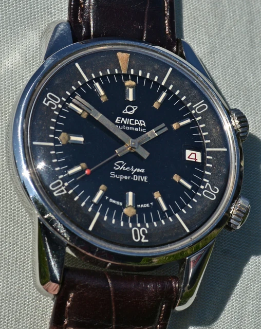 TRES RARE ENICAR Sherpa Super Dive ref.2342 Etui Grand 1965 Plongee 2 Couronnes EUR 4.854 00 PicClick FR