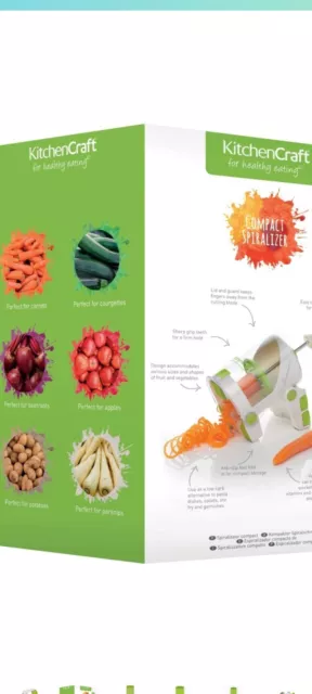 New KitchenCraft Healthy, Spiral Quick Ribbon Healthy Turn Twist Nutrients GARNI