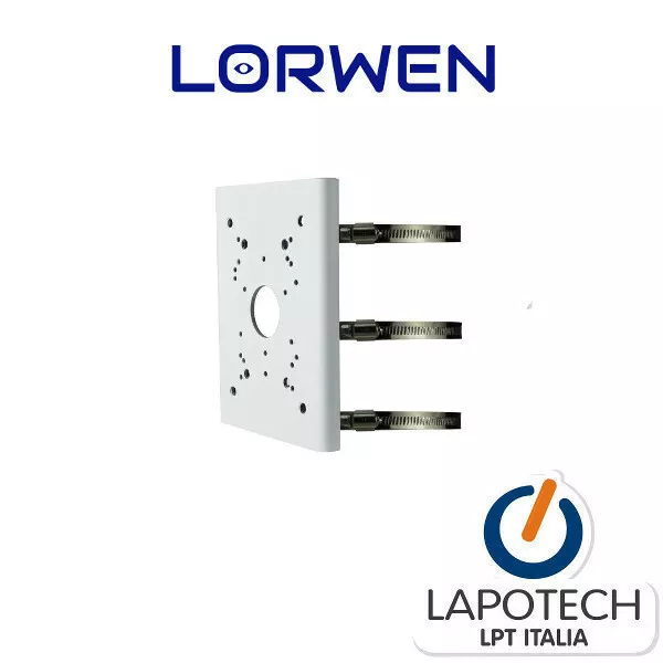 Lorwen BASE GIUNZIONE PER PALO STAFFA UNIVERSALE  TELECAMERE BULLET DOME IP AHD