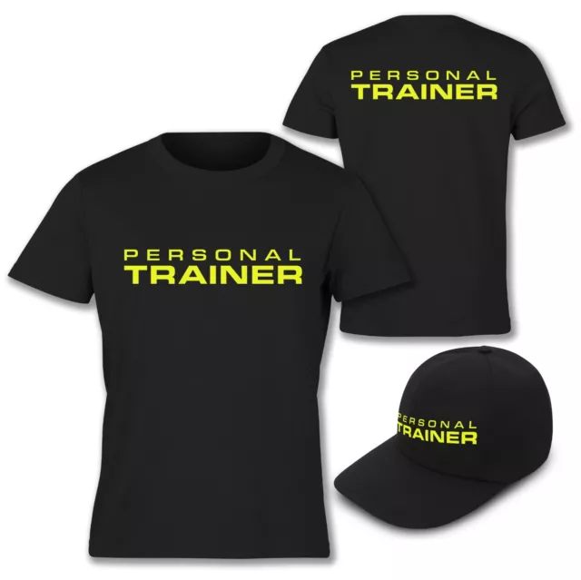 T-shirt MAGLIETTA  CAPPELLINO unisex PERSONAL TRAINER fitness muscoli pesi GYM