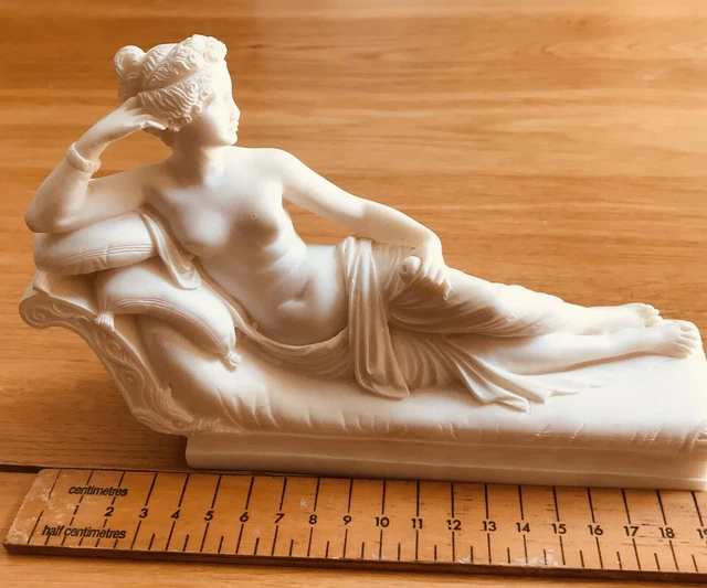 Paolina Borghese Come Venere Vittorio Alabastro Firmata Cnosso Vintage 20cm