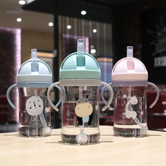 Kids Drinking Cup Feeding Bottle With Straw Gravity Ball Wide Caliber Bottle F1