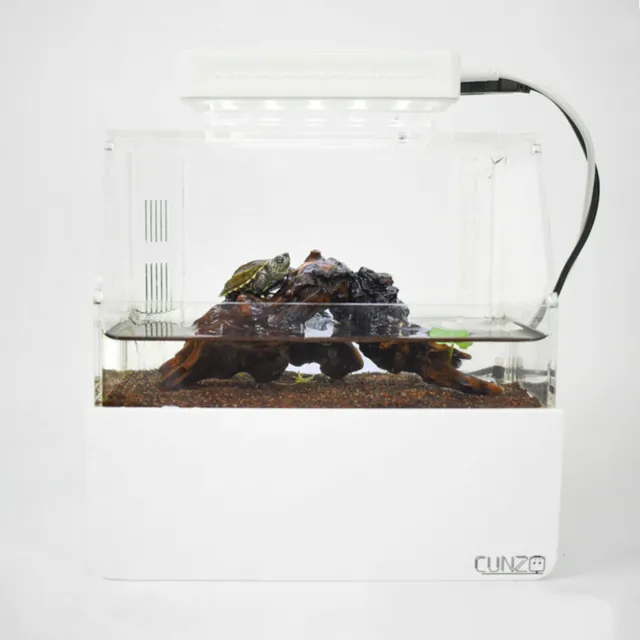 Mini Betta Fish Tank Desktop Aquaponic Aquarium Fish Bowl With Water Filter LED 8