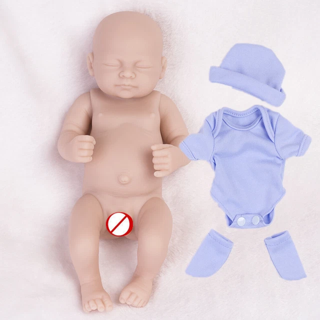 10" DIY Reborn Baby Doll Unpainted Boy Doll Full Body Vinyl Silicone Baby Molds