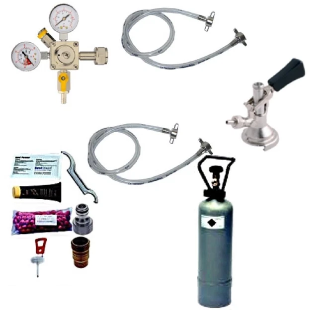 Zubehörset für Zapfanlagen mit Keg, Druckminderer 0,5/2kg/425g  Co² + Schläuche