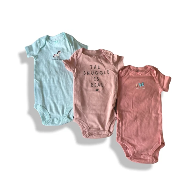 Baby/Toddler- Girls - 3 Pack Baby Grows Vests Set - UK Seller -  12-18 months