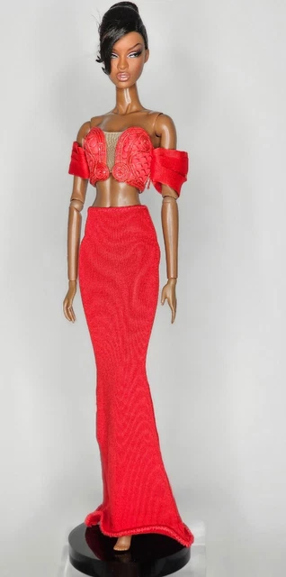 Handmade Red Designer Party Dress/Gown Silkstone Barbie Fashion Royalty/IT MIZI