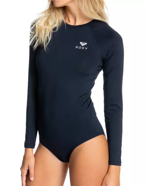 Roxy Women's One Piece Rash Bodysuit Long Sleeved Back Zip Swimsuit UPF50 BNWT