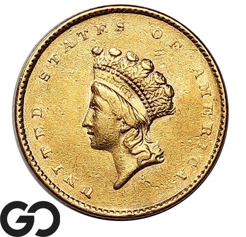 1855 Gold Dollar, $1 Gold Indian Head Princess, Type 2, Better Date ** Free S/H!