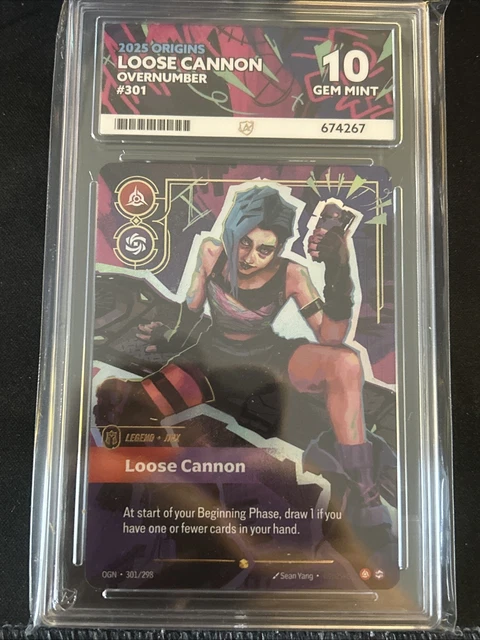 RIFTBOUND JINX LEGEND Loose Cannon Overnumber 301/298 Ace 10 Gem Mint £ ...