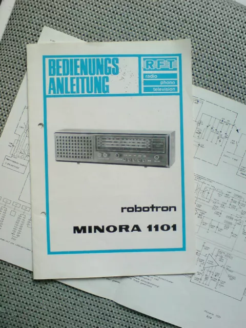 Istruzioni per l'uso e schema elettrico per Robotron Minora 1101 - DDR RFT copia a colori