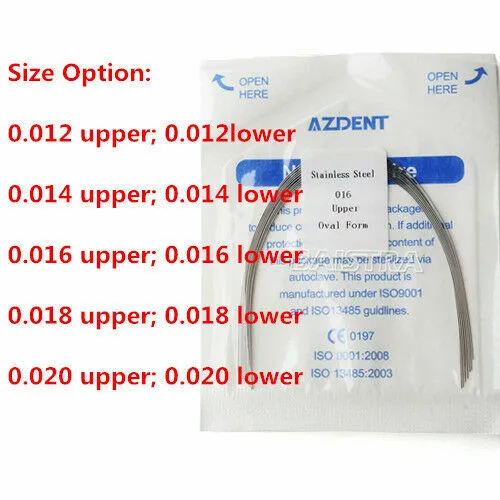All Sizes 20X AZDENT Dental Orthodontic Arch Wires Stainless Steel Oval Round