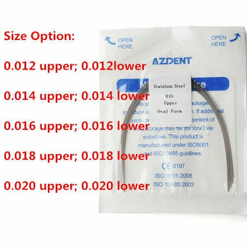 All Sizes 20X AZDENT Dental Orthodontic Arch Wires Stainless Steel Oval Round
