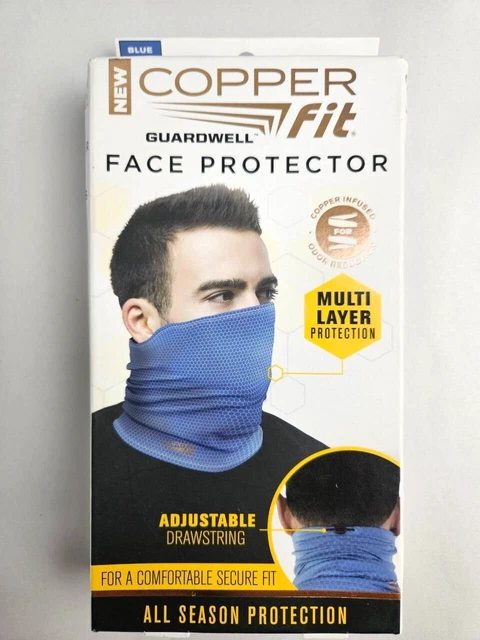 Copper Fit Guardwell Face Protector Mask Gaiter Unisex Adult Black Drawstring