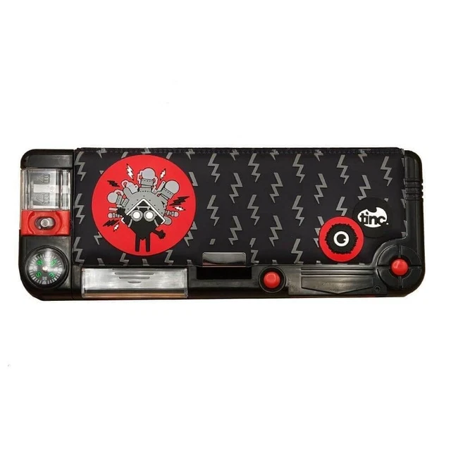Tinc Kronk Character Pop Out Pencil Case Black   Pop Out Compartment with Push B