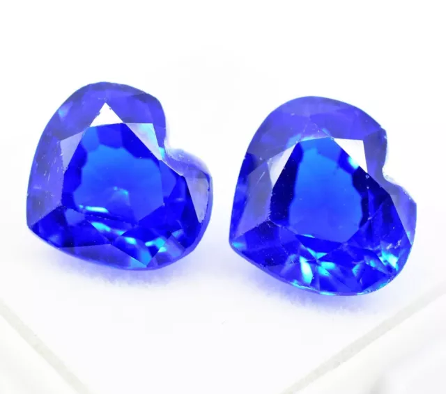 15.0 CT Naturel Tanzanite Bleue Coeur VVS Propre Igl Certifié Libre Gemme Paire