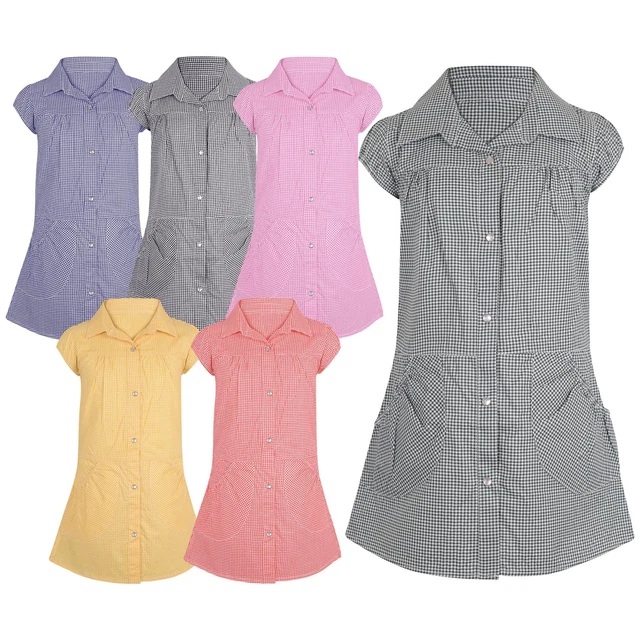 Abito scolastico uniforme per ragazze Gingham abito stampato a scacchi con scricchioli abbinati