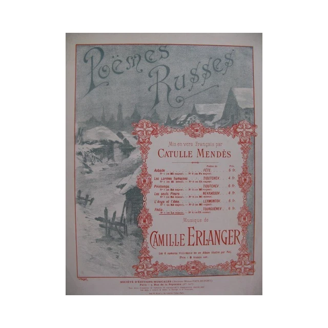 ERLANGER Camille Fédia Chant Piano