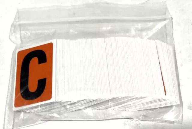 1.5" x 1" Black On Orange Reflective "C" Label Adhesive Backed 100-Pack