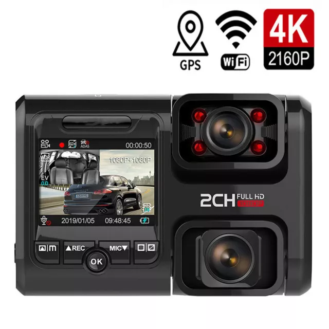 4k Wifi car dvr video recorder GPS dash cam dual cameras night vision dash cam