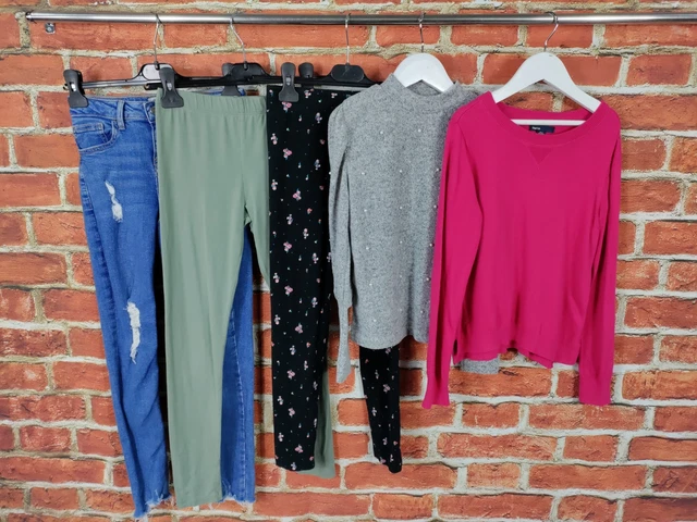 Girls Bundle Age 10-11 Years H&M M&S Gap Jeans Leggings Sweater Jumper Top 146Cm