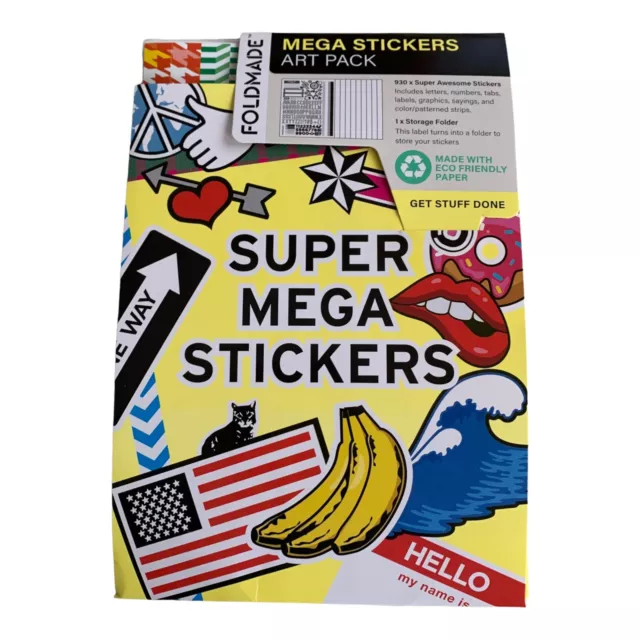 Planner Organizer 930 Stickers Super Mega Assorted Art Pack Stickers Folder Gift